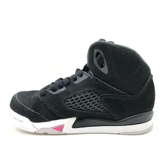 NIKE Air Jordan 5 Retro Black Deadly Pink Sneakers Girls 11.5 C 440893-029 Shoes