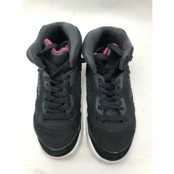 NIKE Air Jordan 5 Retro Black Deadly Pink Sneakers Girls 11.5 C 440893-029 Shoes