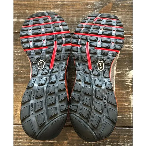 NIKE AIRMAX EXCELLERATE Grey Red Flex Run Shoes RARE Mens 9.5 Fast Ship