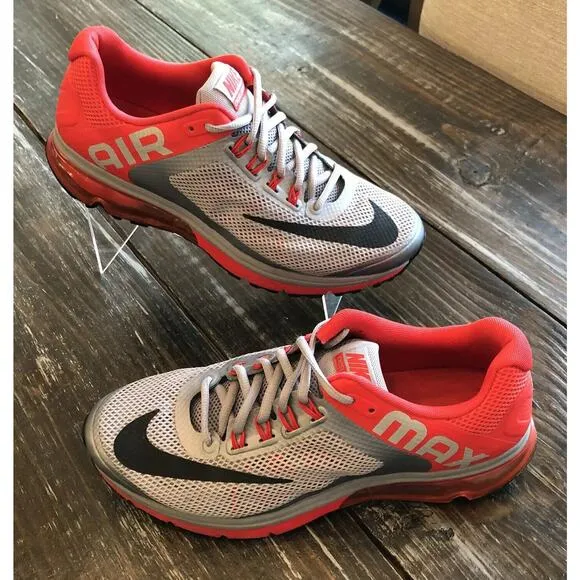 NIKE AIRMAX EXCELLERATE Grey Red Flex Run Shoes RARE Mens 9.5 Fast Ship