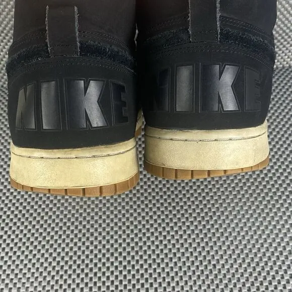 Nike Big Lux High Shoes Mens Size 12 Black Suede Logo Lace Up Athletic Shoes