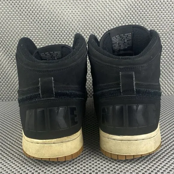 Nike Big Lux High Shoes Mens Size 12 Black Suede Logo Lace Up Athletic Shoes