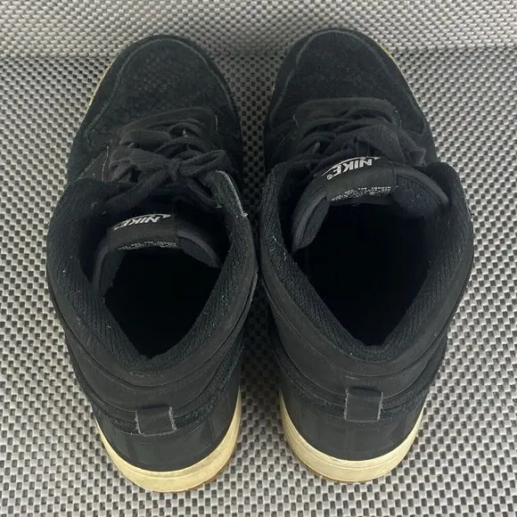 Nike Big Lux High Shoes Mens Size 12 Black Suede Logo Lace Up Athletic Shoes