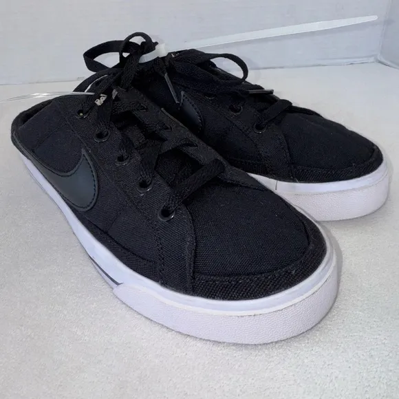 Nike Black and White Court Legacy Mule-Women’s Size 7