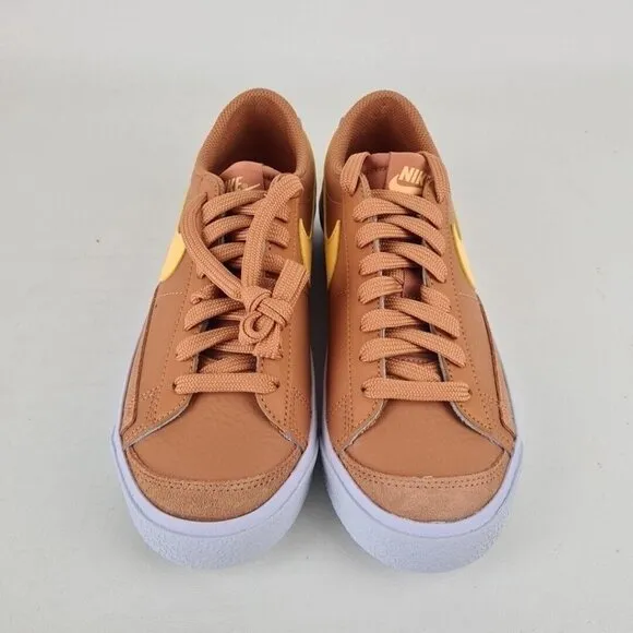 Nike Blazer Low '77 GS Amber Brown Shoes Leather Sneakers