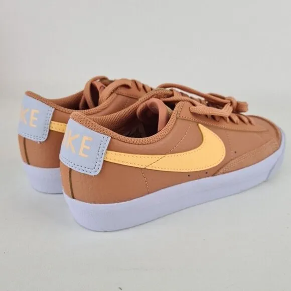 Nike Blazer Low '77 GS Amber Brown Shoes Leather Sneakers