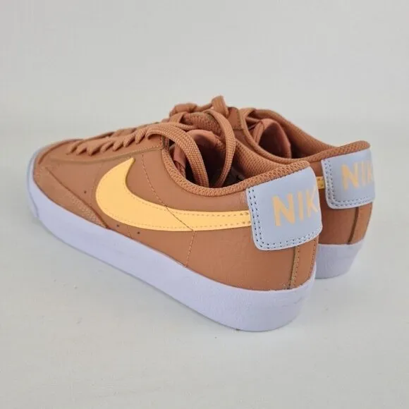 Nike Blazer Low '77 GS Amber Brown Shoes Leather Sneakers