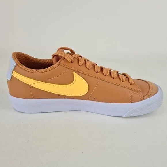 Nike Blazer Low '77 GS Amber Brown Shoes Leather Sneakers
