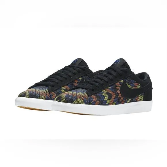 Nike | Blazer Low N7 Suede Black Citron Pulse Sneakers Shoes | M 6 W 8