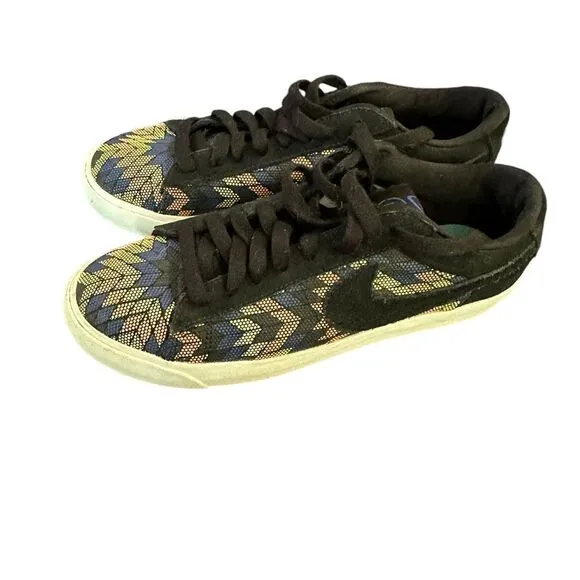 Nike | Blazer Low N7 Suede Black Citron Pulse Sneakers Shoes | M 6 W 8