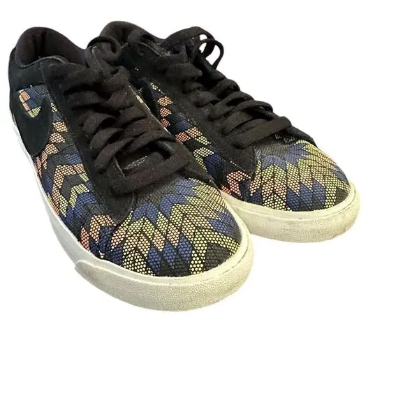 Nike | Blazer Low N7 Suede Black Citron Pulse Sneakers Shoes | M 6 W 8