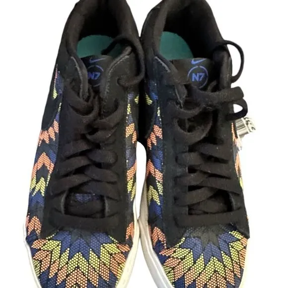 Nike | Blazer Low N7 Suede Black Citron Pulse Sneakers Shoes | M 6 W 8