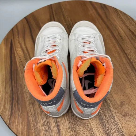 Nike Blazer Mid '77 Shoes Men Size 5.5 High Top Sneakers Orange White D07398-991