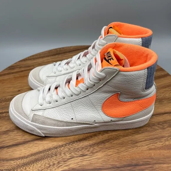 Nike Blazer Mid '77 Shoes Men Size 5.5 High Top Sneakers Orange White D07398-991