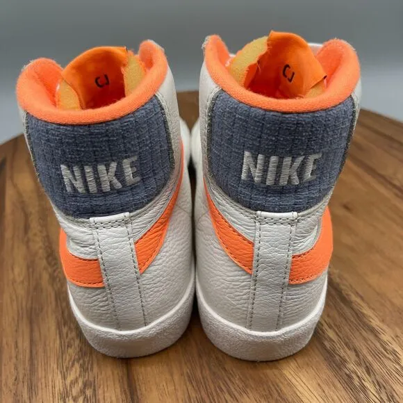 Nike Blazer Mid '77 Shoes Men Size 5.5 High Top Sneakers Orange White D07398-991