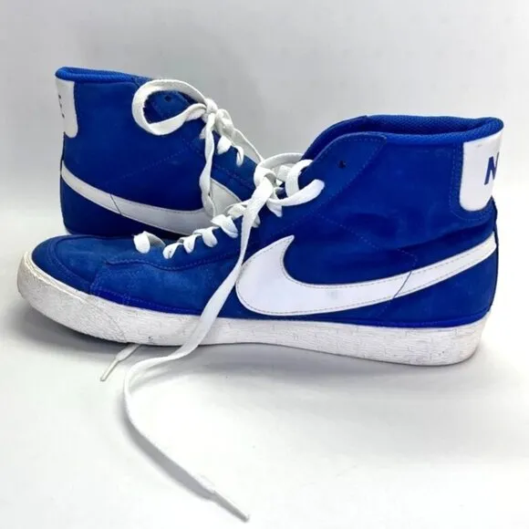 Nike Blazer Mid 77 Suede Sneakers Size 12 Racer Blue White Shoes