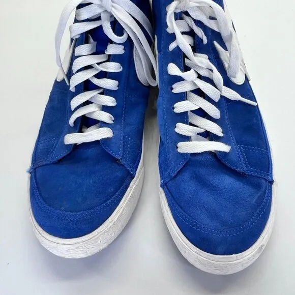 Nike Blazer Mid 77 Suede Sneakers Size 12 Racer Blue White Shoes