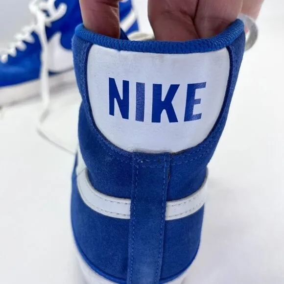 Nike Blazer Mid 77 Suede Sneakers Size 12 Racer Blue White Shoes