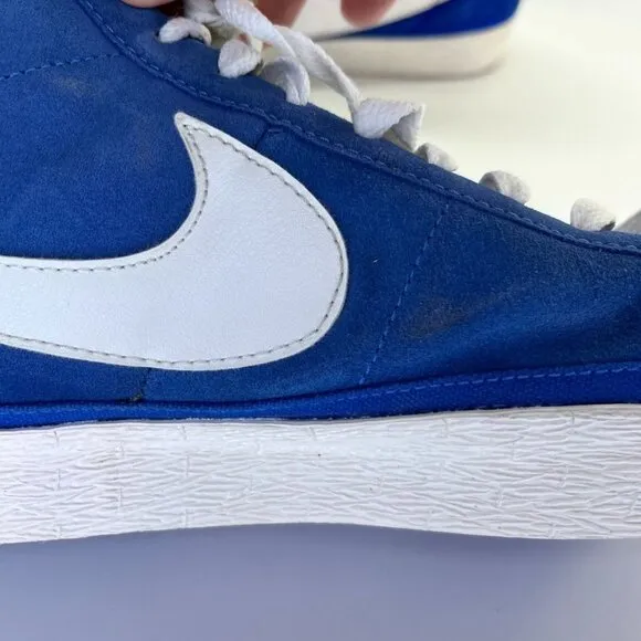 Nike Blazer Mid 77 Suede Sneakers Size 12 Racer Blue White Shoes