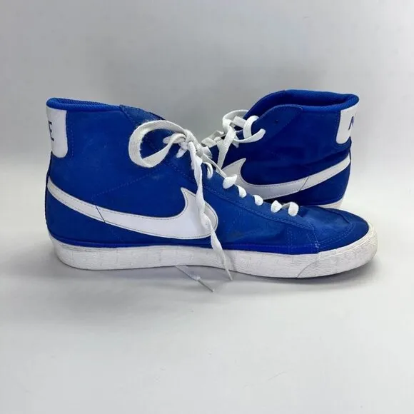 Nike Blazer Mid 77 Suede Sneakers Size 12 Racer Blue White Shoes