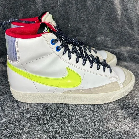 Nike Blazer MID '77 (WHITE / VOLT-HYPER ROYAL-MYSTIC HIBISCUS) Youth 7Y/ Women s