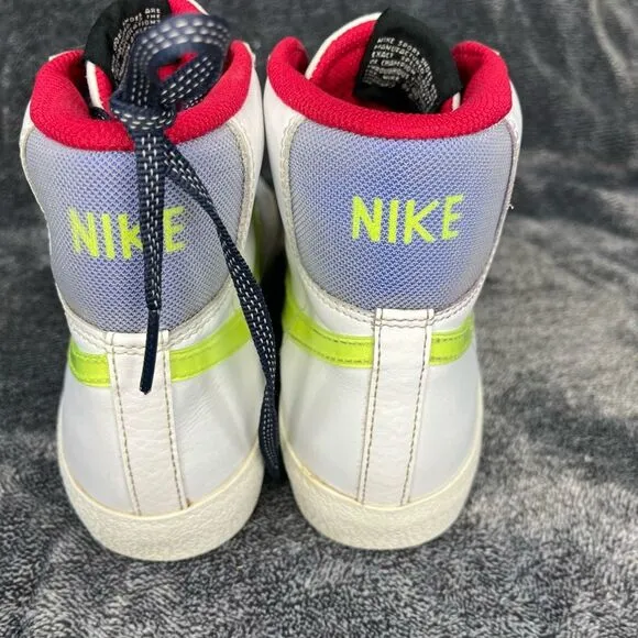 Nike Blazer MID '77 (WHITE / VOLT-HYPER ROYAL-MYSTIC HIBISCUS) Youth 7Y/ Women s