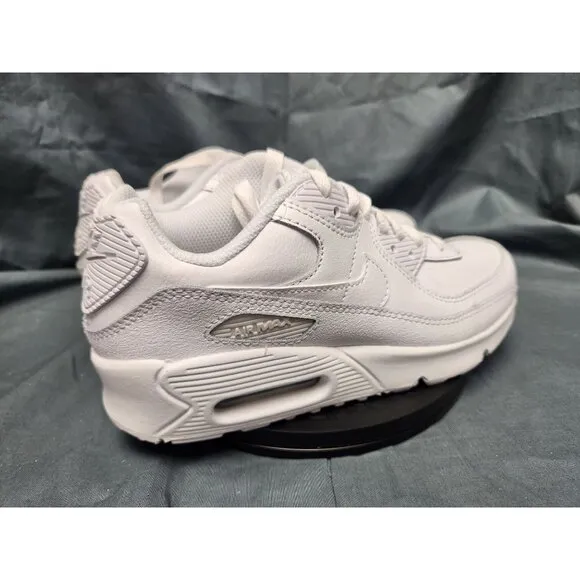 Nike Boys Air Max 90 (GS) Sneakers Leather Triple White Size 6 DISPLAY MODEL!