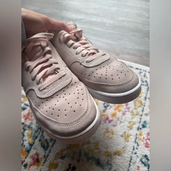 Nike Court Vision AF1 Sneakers Suede Pink Light Pink Casual Wear Size 9.5