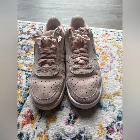 Nike Court Vision AF1 Sneakers Suede Pink Light Pink Casual Wear Size 9.5