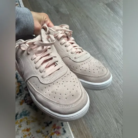 Nike Court Vision AF1 Sneakers Suede Pink Light Pink Casual Wear Size 9.5