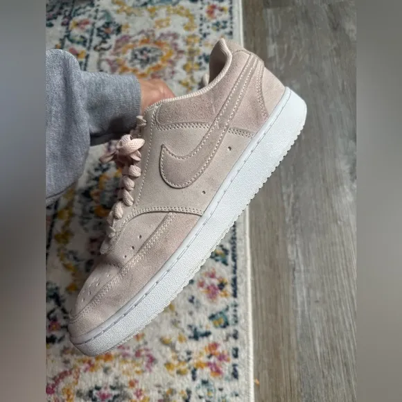 Nike Court Vision AF1 Sneakers Suede Pink Light Pink Casual Wear Size 9.5