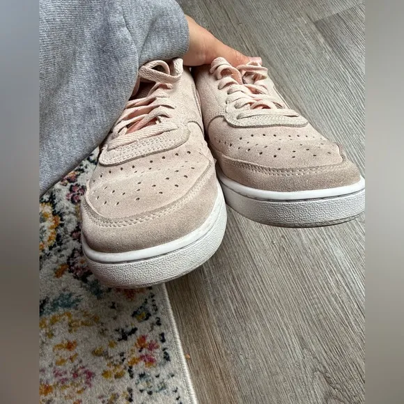 Nike Court Vision AF1 Sneakers Suede Pink Light Pink Casual Wear Size 9.5