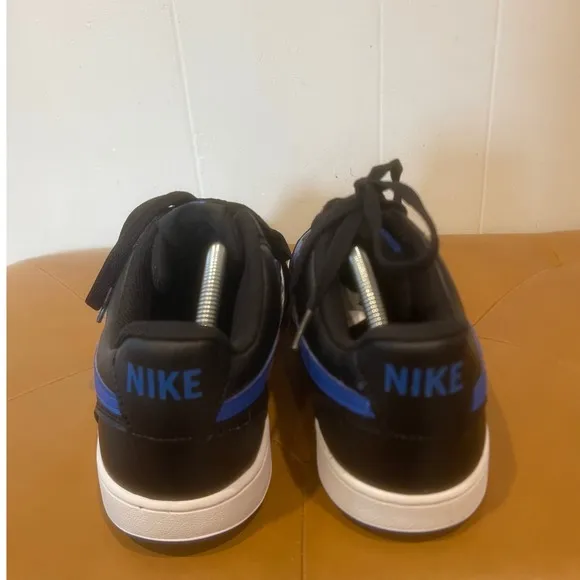 Nike Court Vision Low Sneakers - Black Blue Leather Casual Shoes Men's Size 11