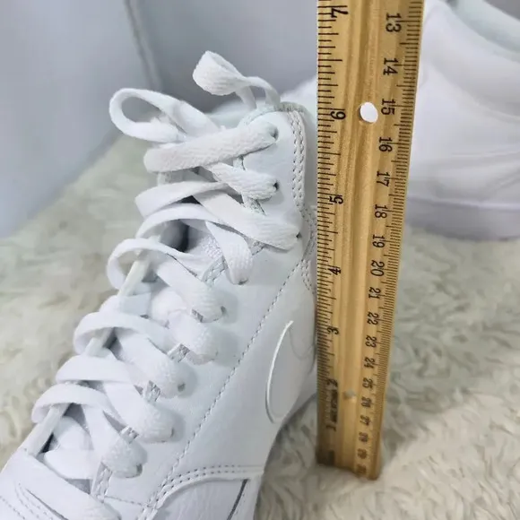 Nike Court Vision Mid Basketball Shoes Women's 10 White on White Casual New