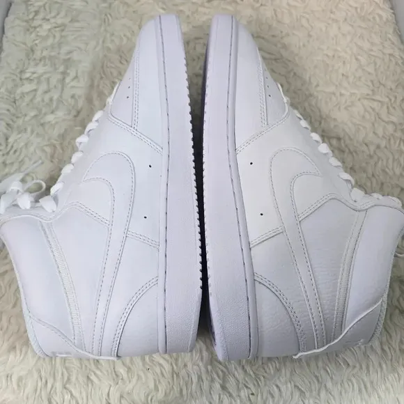 Nike Court Vision Mid Basketball Shoes Women's 10 White on White Casual New