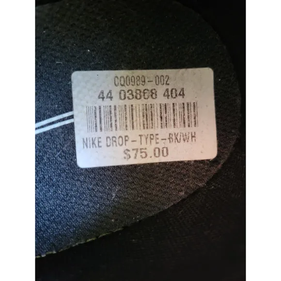 Nike Drop Type HBR Black White-CQ0989-002 9.5