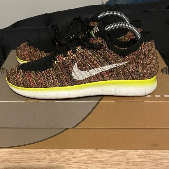 Nike Free Run Flyknit Men Running Shoes Multicolor - M 6 - W 7.5