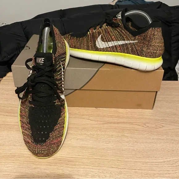 Nike Free Run Flyknit Men Running Shoes Multicolor - M 6 - W 7.5