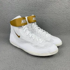 Nike Inflict 3 Mens 13 Shoes White Metallic Gold Wrestling Boxing Sneakers 2023