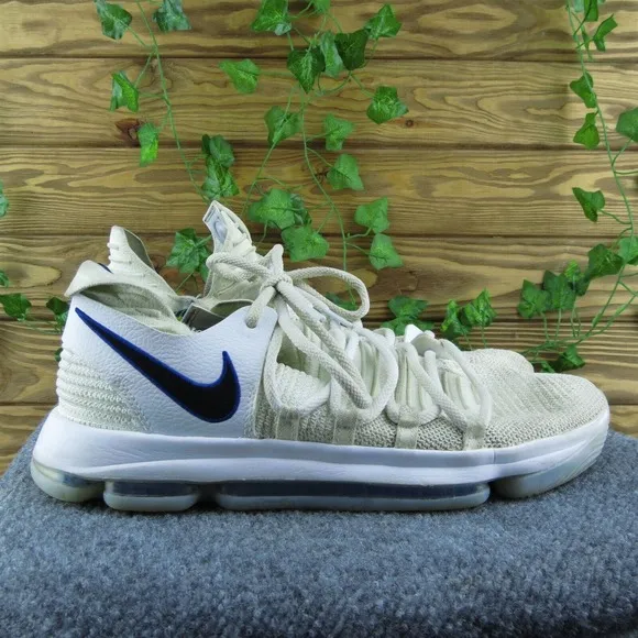 Nike Kevin Durant 10 Men Sneaker Shoes White‎ Fabric Lace Up Size 12 Medium