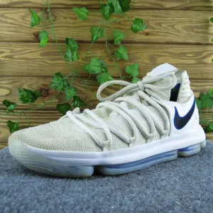 Nike Kevin Durant 10 Men Sneaker Shoes White‎ Fabric Lace Up Size 12 Medium