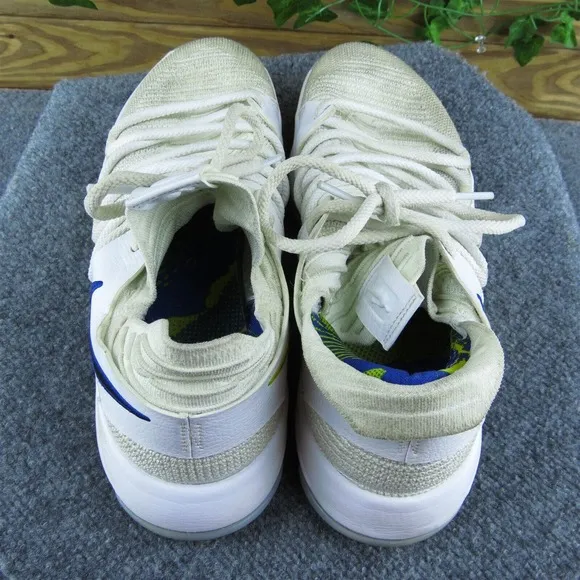 Nike Kevin Durant 10 Men Sneaker Shoes White‎ Fabric Lace Up Size 12 Medium