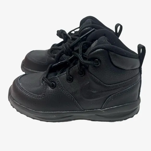 Nike kids toddler Size 10 Manoa Leather Hi Top Shoes sneakers Black New