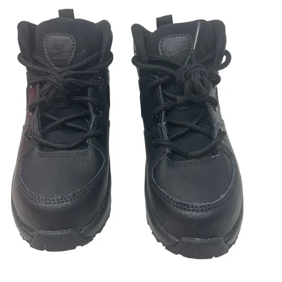 Nike kids toddler Size 10 Manoa Leather Hi Top Shoes sneakers Black New