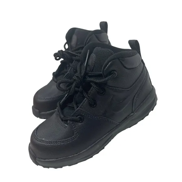 Nike kids toddler Size 10 Manoa Leather Hi Top Shoes sneakers Black New