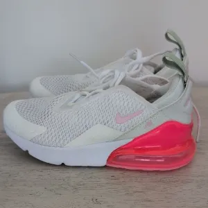 Nike Kids White and Pink Air Max Shoes Size 13