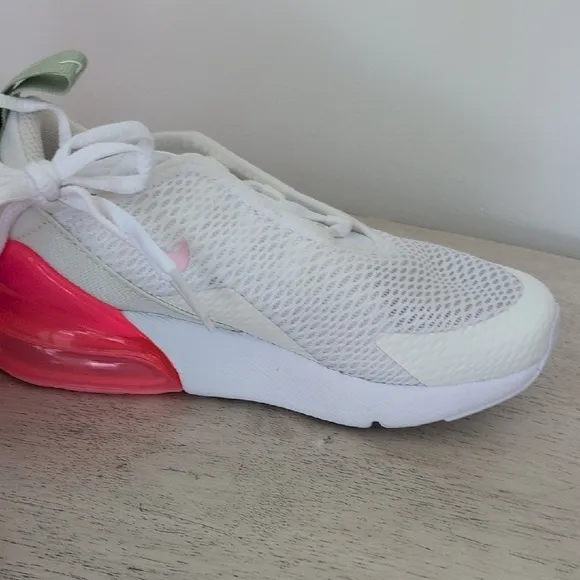 Nike Kids White and Pink Air Max Shoes Size 13