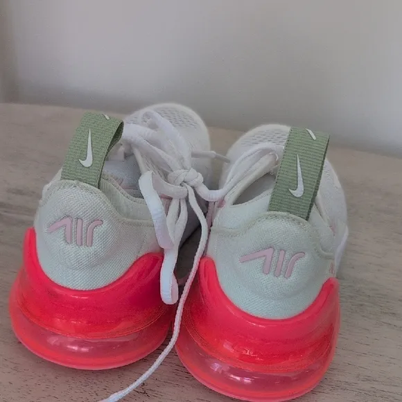 Nike Kids White and Pink Air Max Shoes Size 13