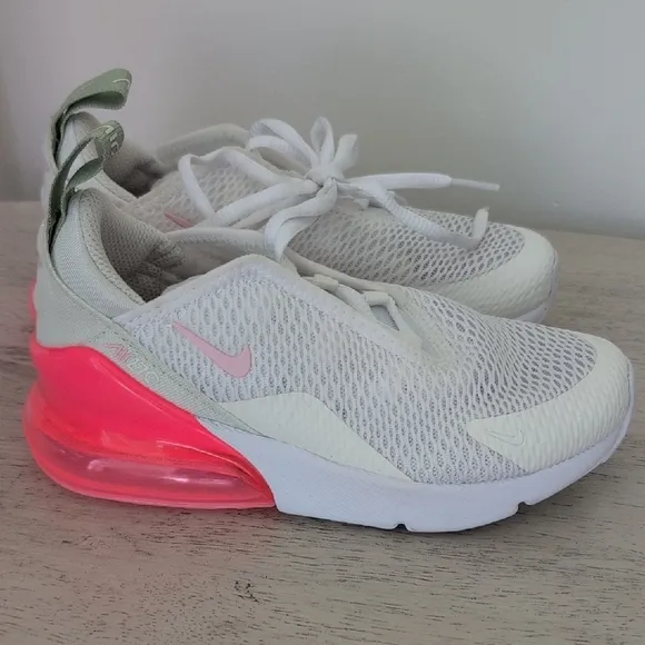 Nike Kids White and Pink Air Max Shoes Size 13