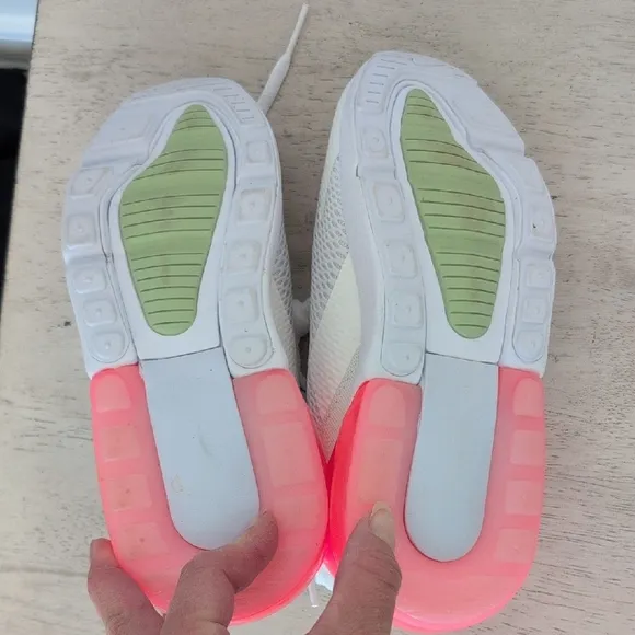 Nike Kids White and Pink Air Max Shoes Size 13
